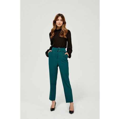 Moodo High-waisted green crease trousers - green Slike