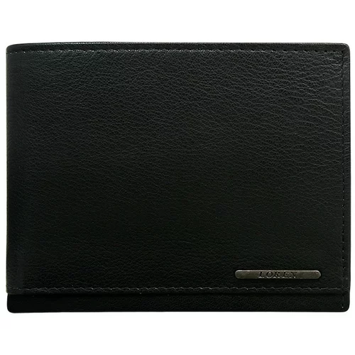 Fashion Hunters Men's horizontal black leather wallet