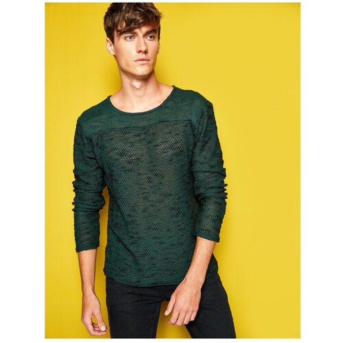 Koton Men&amp;#039;s Green Hollow Collar Pullover Slike
