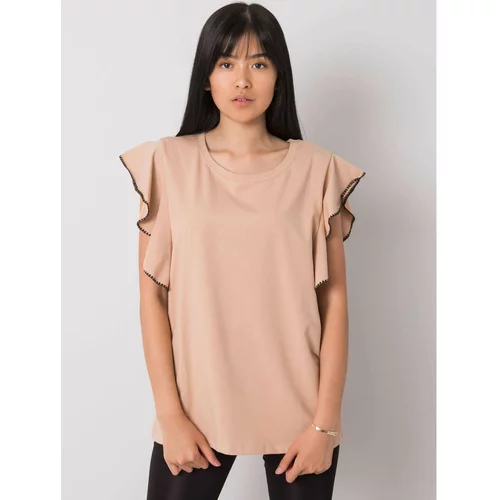 Fashion Hunters Beige blouse with decorative sleeves