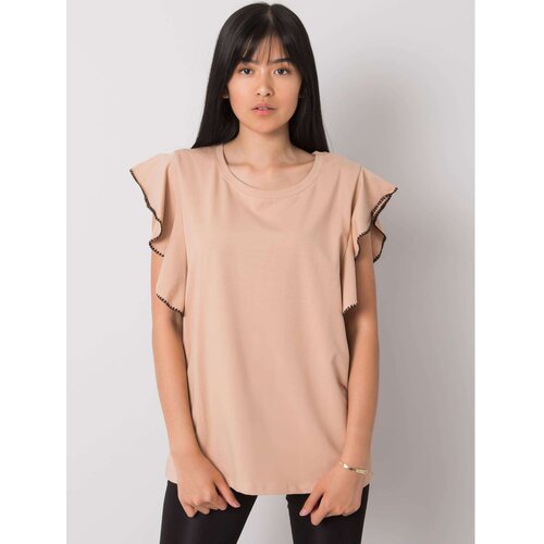 Fashion Hunters Beige blouse with decorative sleeves Slike