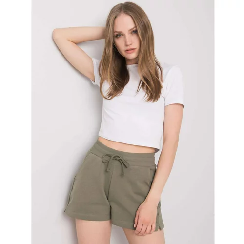 Fashion Hunters Anastasie FOR FITNESS khaki cotton shorts