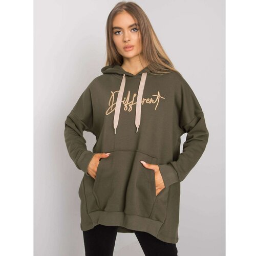 Fashion Hunters Khaki cotton hoodie Slike