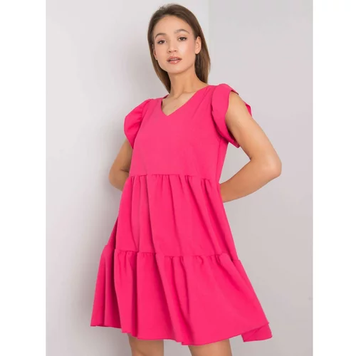 Fashion Hunters RUE PARIS Pink dress with ruffles