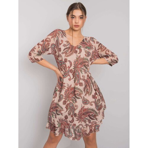 Fashion Hunters Beige dress with patterns Danville OH BELLA Slike
