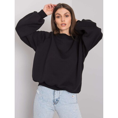 Fashion Hunters RUE PARIS Black smooth sweatshirt Slike