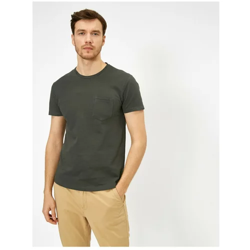 Koton Crew Neck Striped Patterned Pocket Detailed Slim Fit T-Shirt