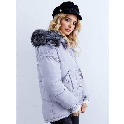 Fashion Hunters Ženska siva prošivena zimska jakna Slike