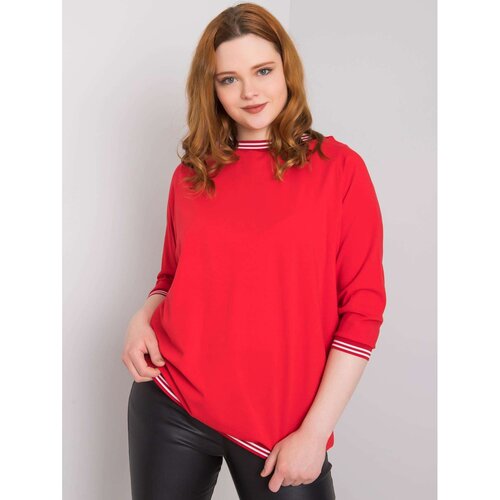 Fashion Hunters Plus size white blouse with decorative sleeves Slike
