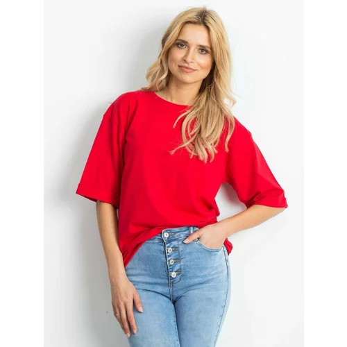 Fashion Hunters Plain cotton red blouse