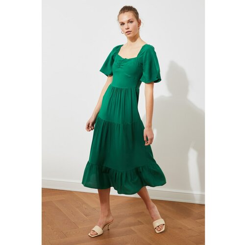 Trendyol Ženska haljina Balon Rukav zelena Slike