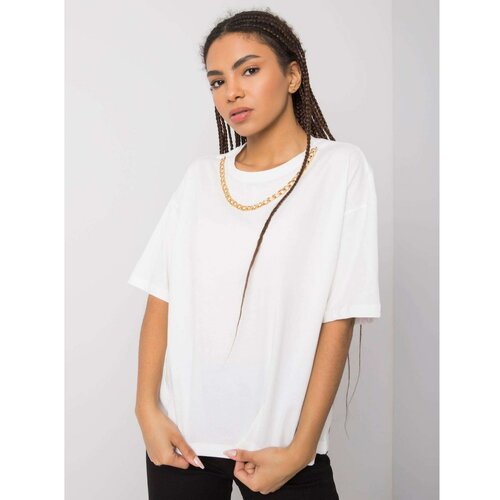 Fashion Hunters RUE PARIS White t-shirt with a necklace Slike