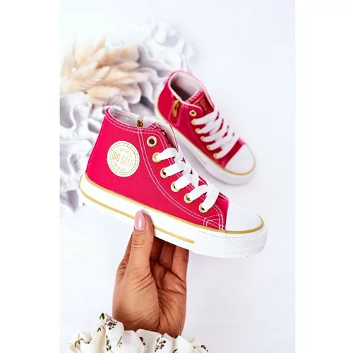 Kesi Children's High Sneakers With A Zipper BIG STAR HH374137 Pink
