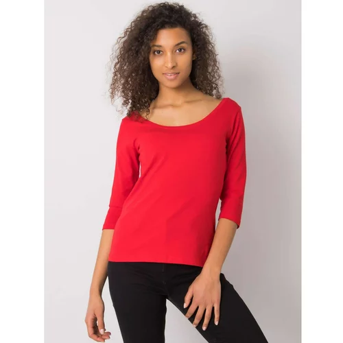 Fashion Hunters RUE PARIS Red smooth women's blouse
