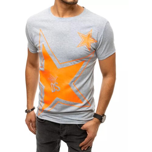 DStreet Svijetlo siva muška majica RX4361 s otiskom | braon Slike