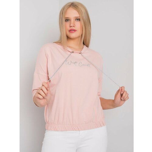 Fashion Hunters Dusty pink plus size cotton blouse with an applique Slike