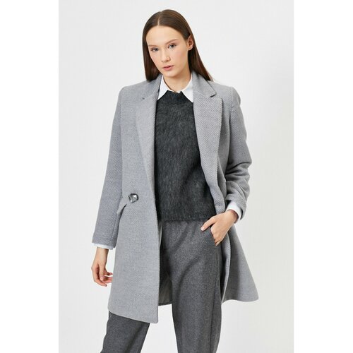 Koton Ženski sivi džepni detaljni kaput siva Slike