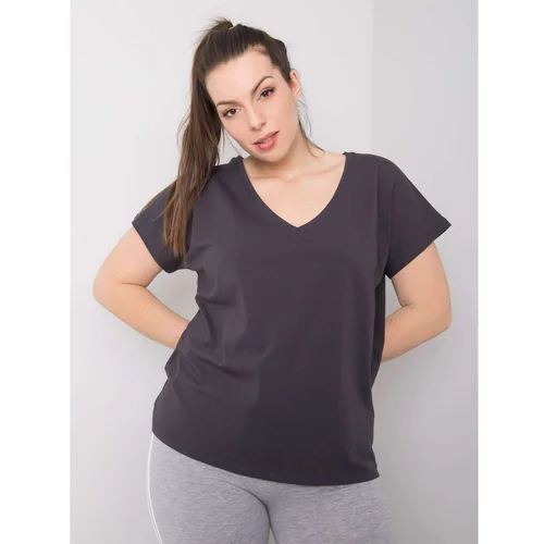 Fashion Hunters Women's V-shirt with graphic V-neck in oversized sizes