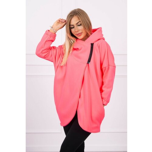 Kesi Sweatshirt with short zipper pink neon Slike