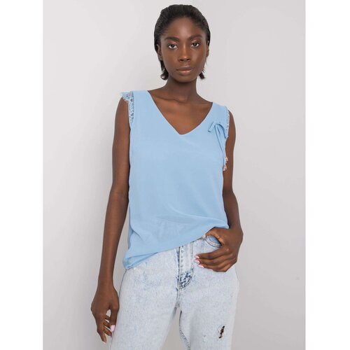 Fashion Hunters Blue top with lace inserts Slike