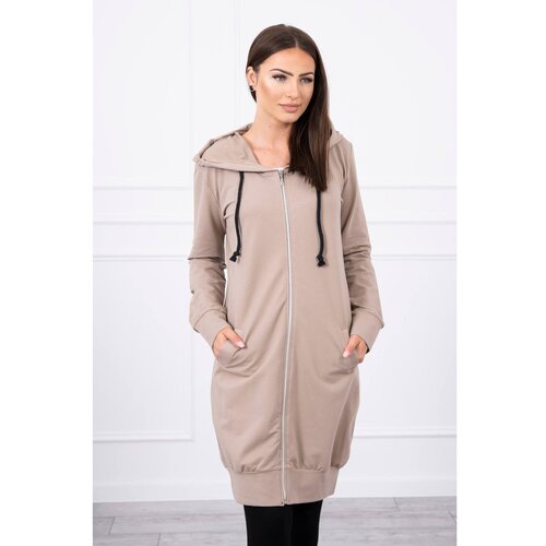Kesi Hooded dress with a hood dark beige Slike