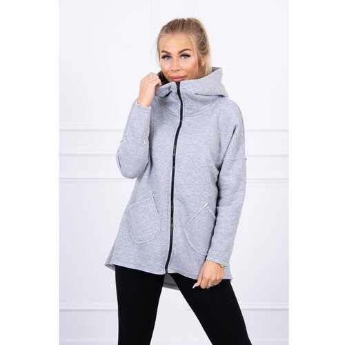 Kesi Insulated sweatshirt with longer back and pockets gray Cene