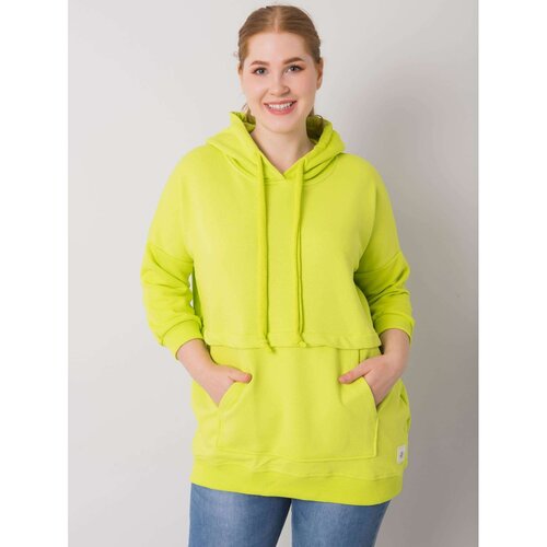 Fashion Hunters Lime kangaroo sweatshirt plus size Slike
