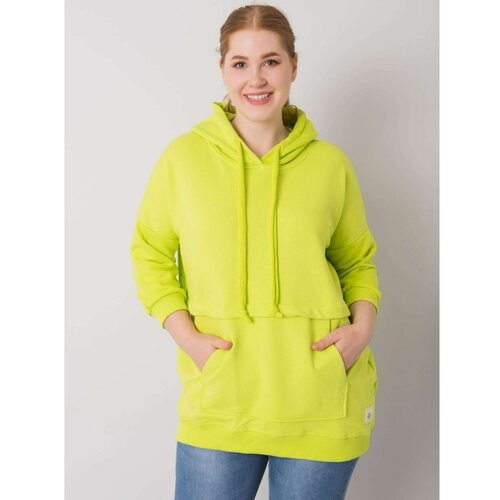 Fashion Hunters Lime plus size kangaroo sweatshirt Slike
