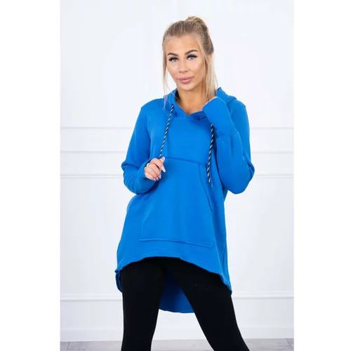 Kesi Insulated sweatshirt with longer back and hood mauve blue