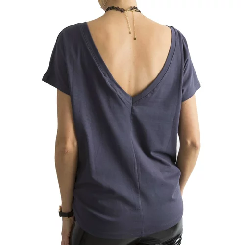 Fashion Hunters Graphite T-shirt with a neckline on the back