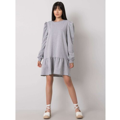 Fashion Hunters Gray melange sweatshirt dress Slike