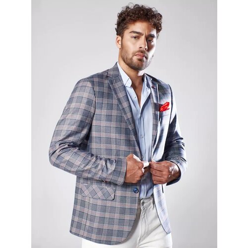 DStreet Navy blue men's checked jacket MX0567 Cijene