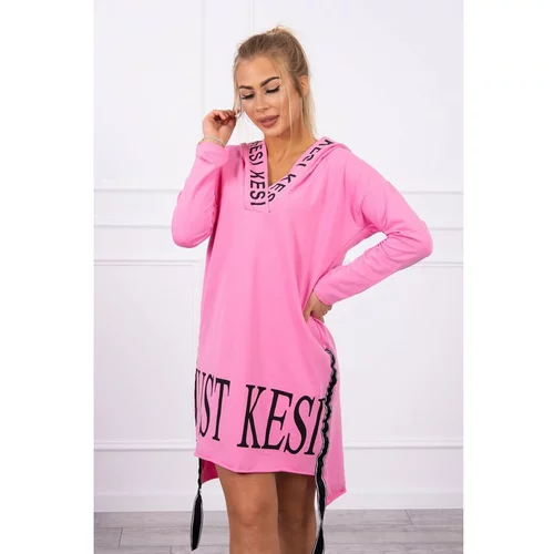 Kesi Dress with hood and print light pink