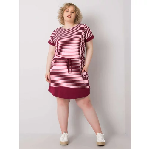 Fashion Hunters Women's brown and white striped dress