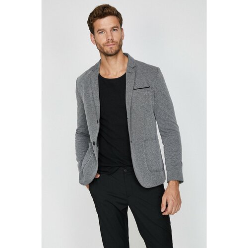 Koton Men's Gray Button Detailed Jacket Slike