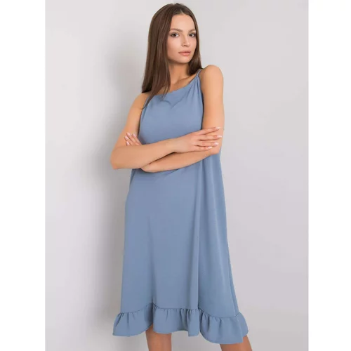 Fashion Hunters Blue and gray dress with straps from Simone
