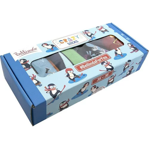 Bellinda CRAZY SOCKS BOX - Gift box of fun crazy socks 4 pairs - red