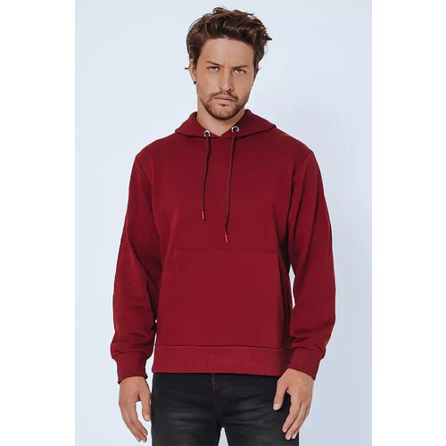 DStreet BX5014 maroon men's hoodie Slike