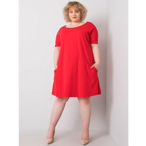 Fashion Hunters Red loose plus size dress Slike