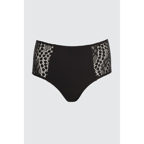 Trendyol Black Mesh Detailed High Waist Bikini Bottom Slike
