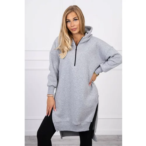 Kesi Insulated sweatshirt with slits on the sides gray
