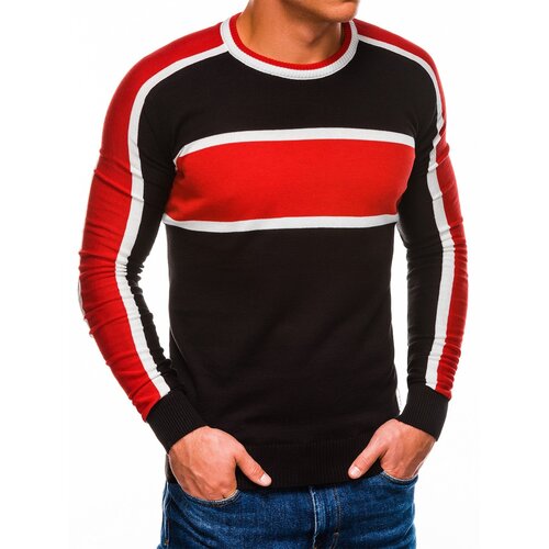 Edoti Muški džemper E145 crni | bijela | Crveno Slike
