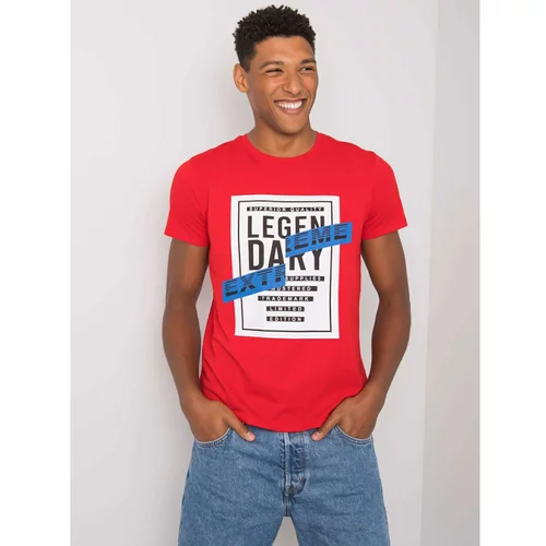Fashionhunters Men's red t-shirt with print