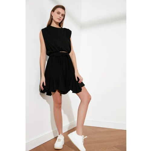 Trendyol Black Flowy Knitted Skirt