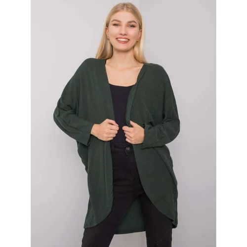 Fashion Hunters Women's knitted cape of dark green color
