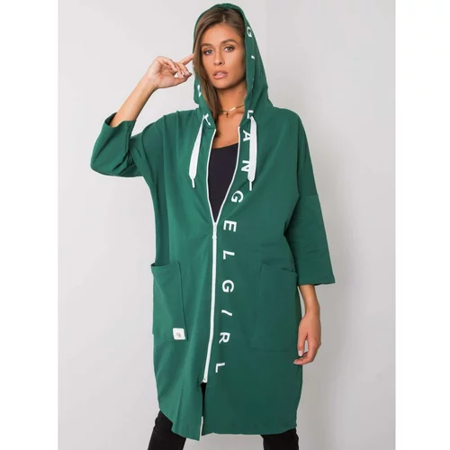 Fashion Hunters Dark green zip hoodie