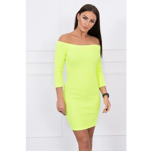 Kesi Dress fitted - ribbed yellow neon