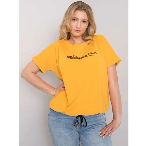 Fashion Hunters Dark yellow plus size blouse from Mavis