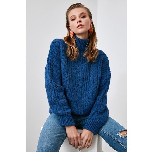 Trendyol Ženski džemper Trikotaža crna plava | bijela Slike