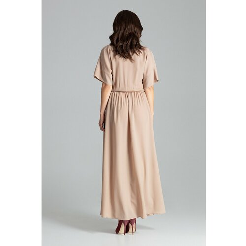 Lenitif Ženska haljina L055 smeđa krema Cene